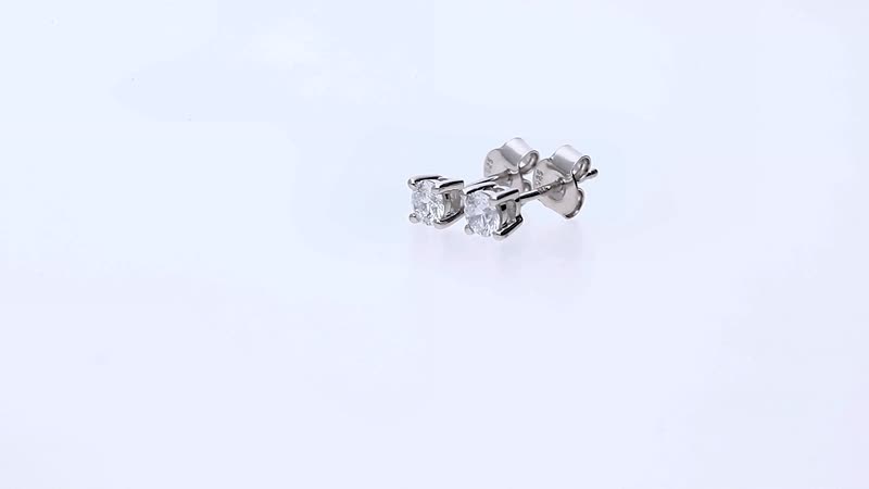 Luxuriant Lab Grown Diamond (G-H, SI) Solitaire Stud Earrings in Platinum Over Sterling Silver 0.50 ctw