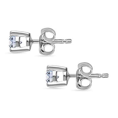 Luxuriant Lab Grown Diamond G-H SI 0.50 ctw Solitaire Stud Earrings in Platinum Over Sterling Silver