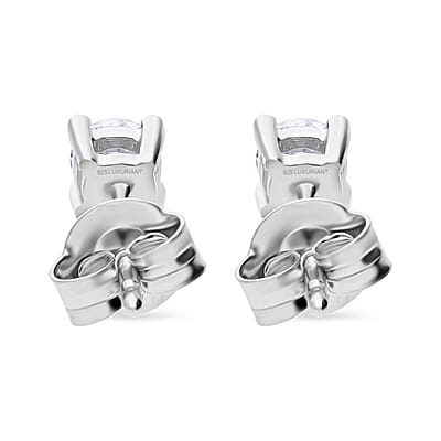 Luxuriant Lab Grown Diamond G-H SI 0.50 ctw Solitaire Stud Earrings in Platinum Over Sterling Silver