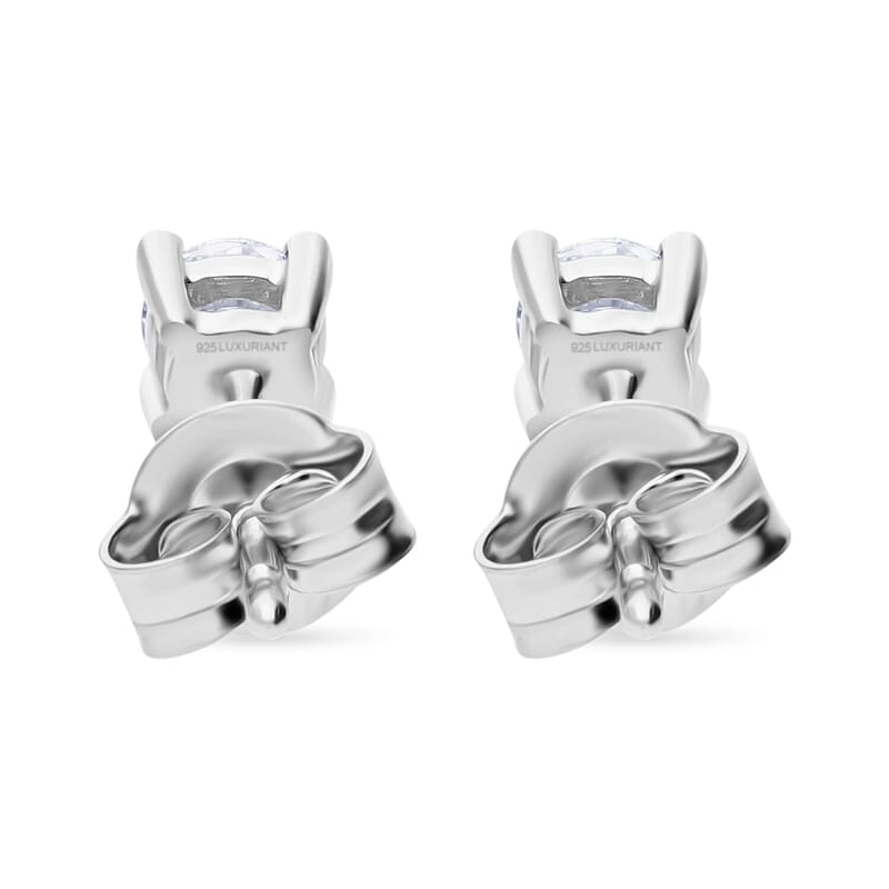 Luxuriant Lab Grown Diamond G-H SI 0.50 ctw Solitaire Stud Earrings in Platinum Over Sterling Silver