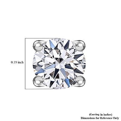 Luxuriant Lab Grown Diamond G-H SI 0.50 ctw Solitaire Stud Earrings in Platinum Over Sterling Silver