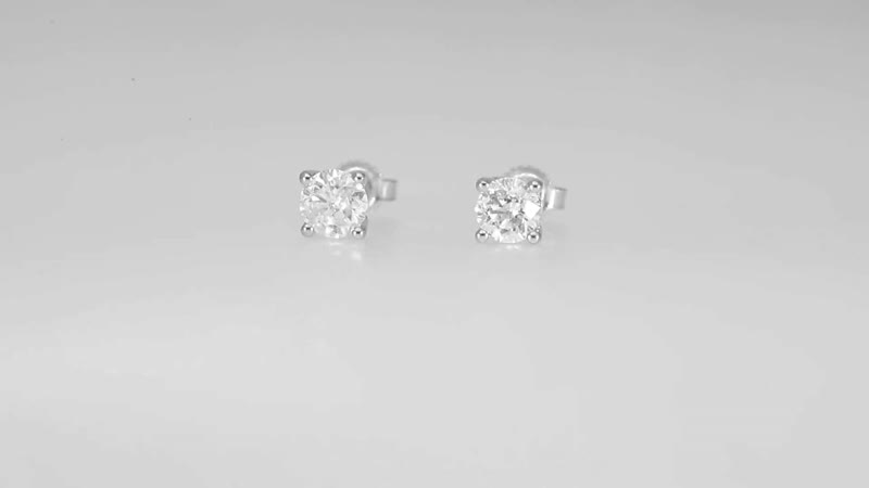 Luxuriant Lab Grown Diamond (G-H, SI) Solitaire Stud Earrings in Platinum Over Sterling Silver 1.00 ctw
