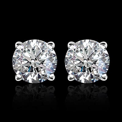 Luxuriant Lab Grown Diamond G-H SI 1.00 ctw Solitaire Stud Earrings in Platinum Over Sterling Silver