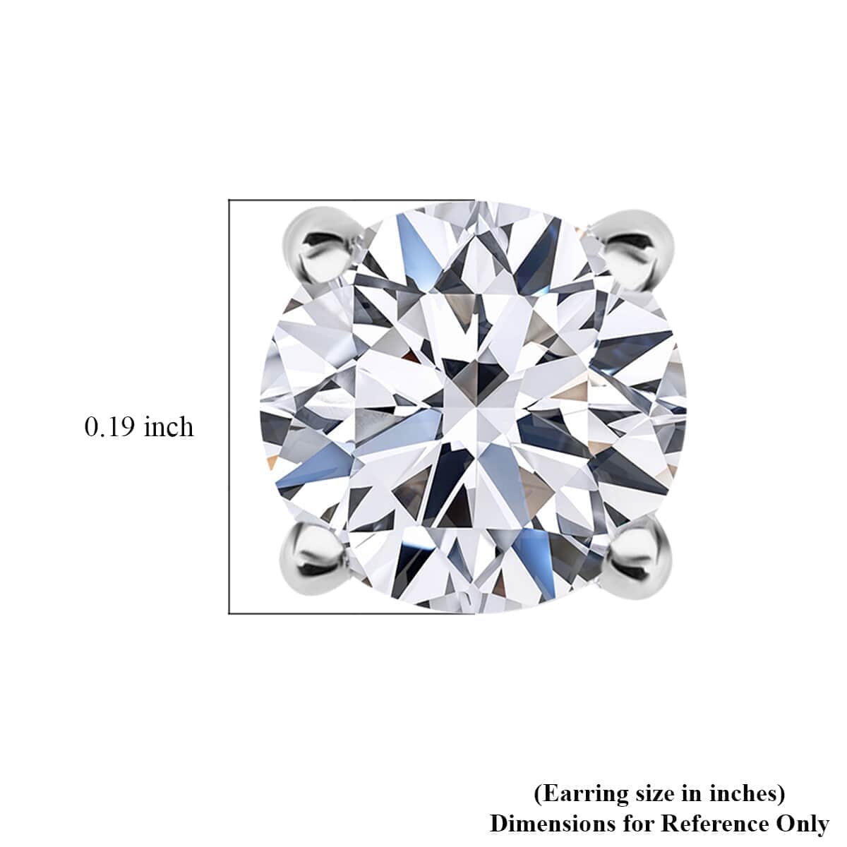 Luxuriant Lab Grown Diamond (G-H, SI) Solitaire Stud Earrings in Platinum Over Sterling Silver 1.00 ctw image number 4