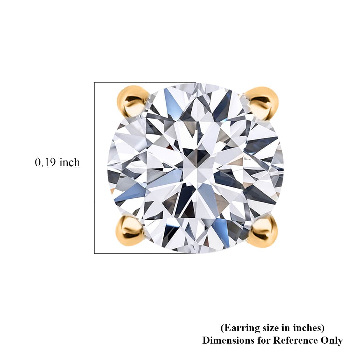 Luxuriant Lab Grown Diamond G-H SI 1.00 ctw Solitaire Stud Earrings in Vermeil Yellow Gold Over Sterling Silver image number 4