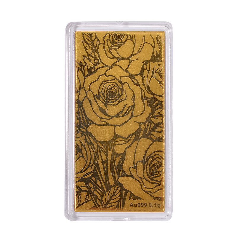 24K Gold Rose Flower Emboss Sheet 100mg
