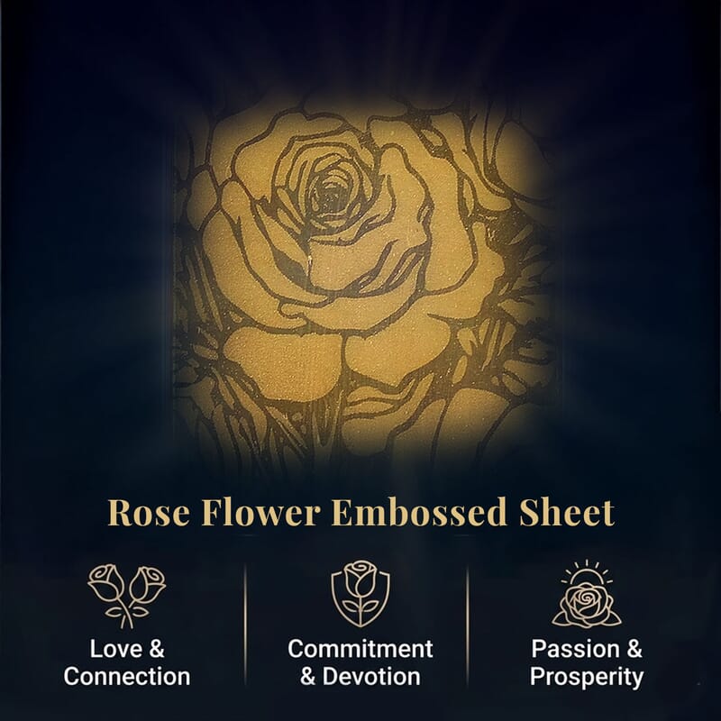 24K Gold Rose Flower Emboss Sheet 100mg