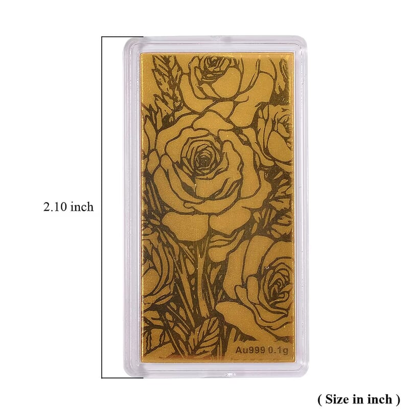 24K Gold Rose Flower Emboss Sheet 100mg