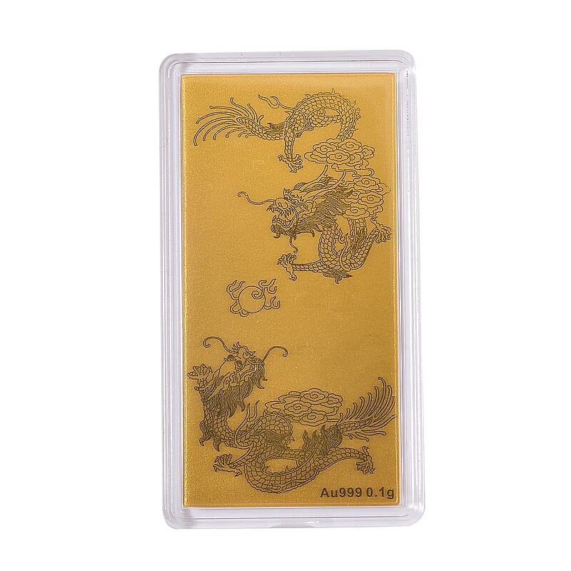 24K Gold The Dragon Twins Emboss Sheet 100mg