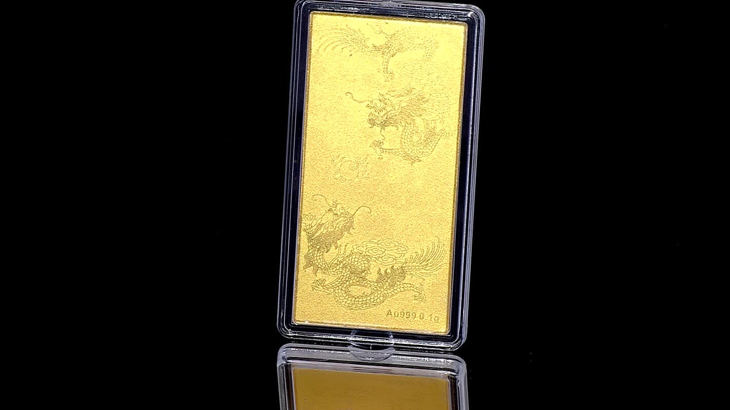 24K Gold The Dragon Twins Emboss Sheet 100mg