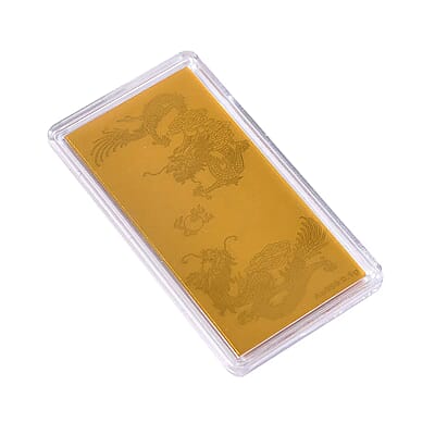 24K Gold The Dragon Twins Emboss Sheet 100mg