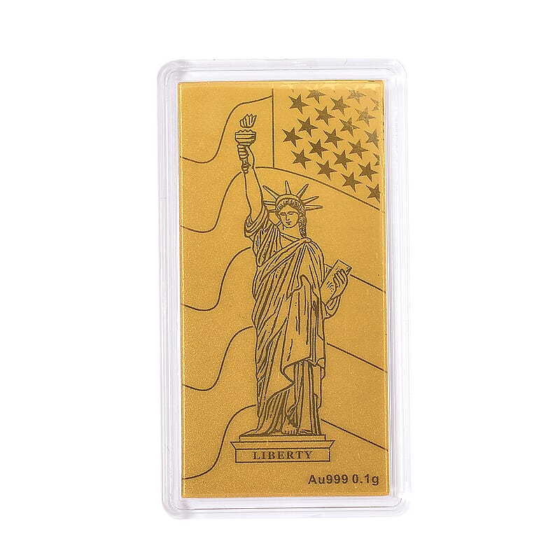 24K Gold Statue of Liberty Embossed Sheet 100mg