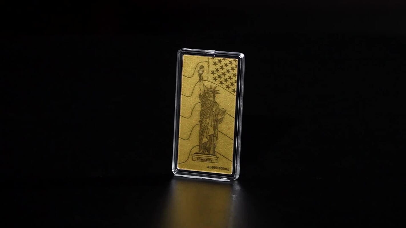 24K Gold Statue of Liberty Emboss Sheet 100mg