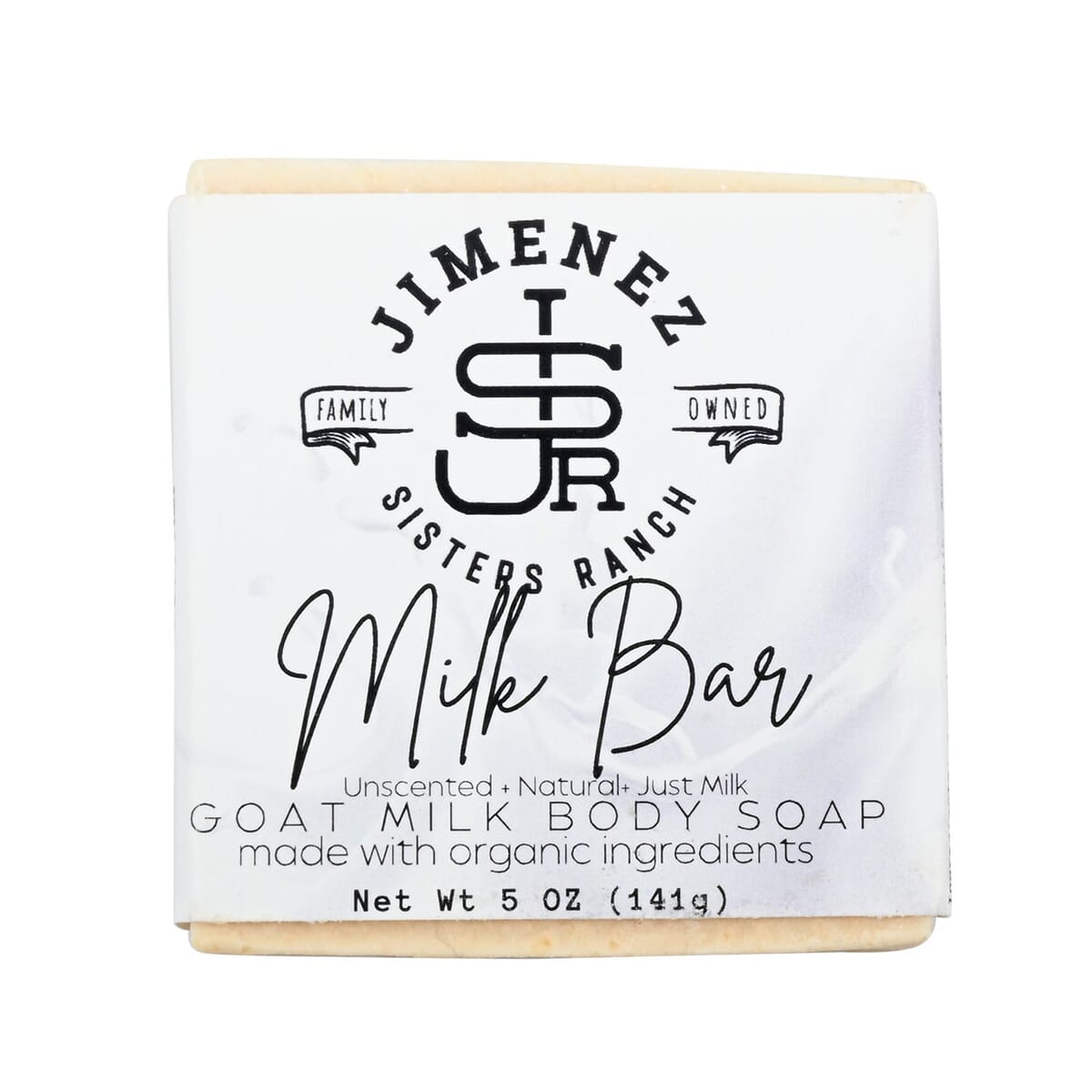 Jimenez Sisters Ranch Goat Milk Unscented Body Soap- Milk Bar (5oz) image number 0