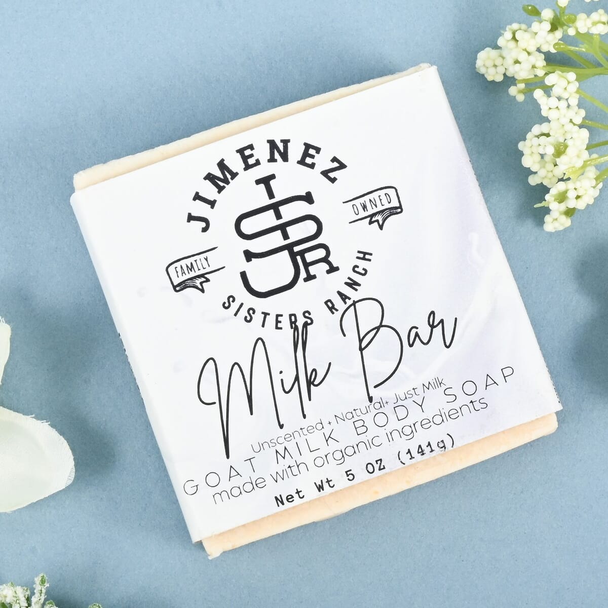 Jimenez Sisters Ranch Goat Milk Unscented Body Soap- Milk Bar (5oz) image number 1