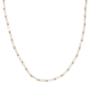 D'Joy Pearl Necklace 20 Inches in 18K Vermeil Yellow Gold Over Sterling Silver