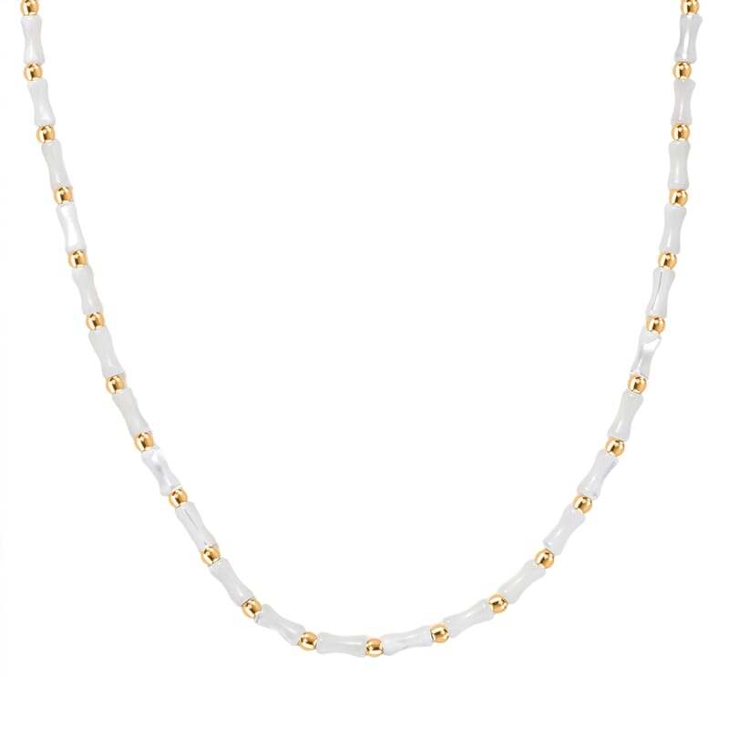 D'Joy Pearl Necklace 20 Inches in 18K Vermeil Yellow Gold Over Sterling Silver
