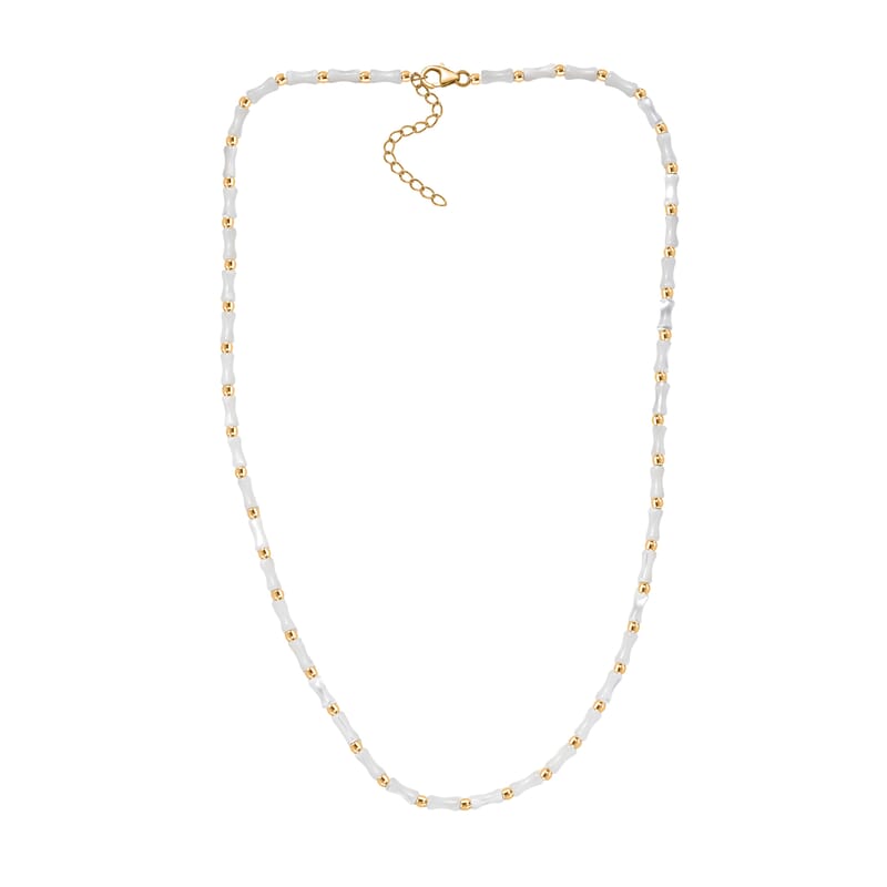 D'Joy Pearl Necklace 20 Inches in 18K Vermeil Yellow Gold Over Sterling Silver