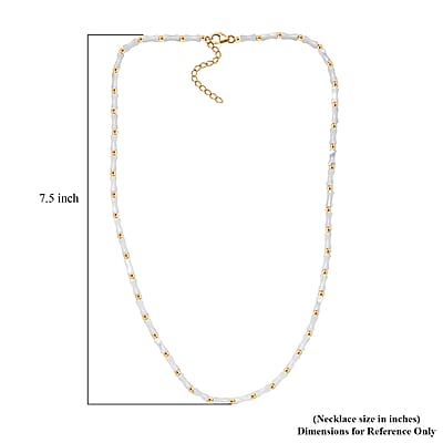 D'Joy Pearl Necklace 20 Inches in 18K Vermeil Yellow Gold Over Sterling Silver