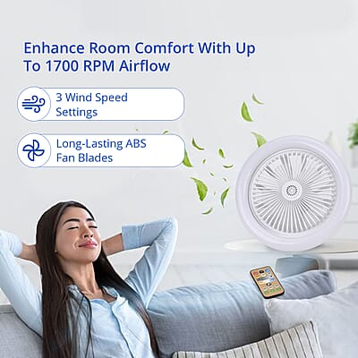 2-in-1 Ceiling Fan Light with Universal Lamp Holder and Remote Control