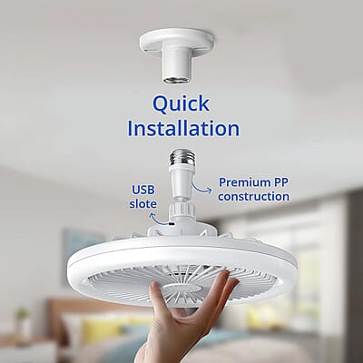 2-in-1 Ceiling Fan Light with Universal Lamp Holder and Remote Control