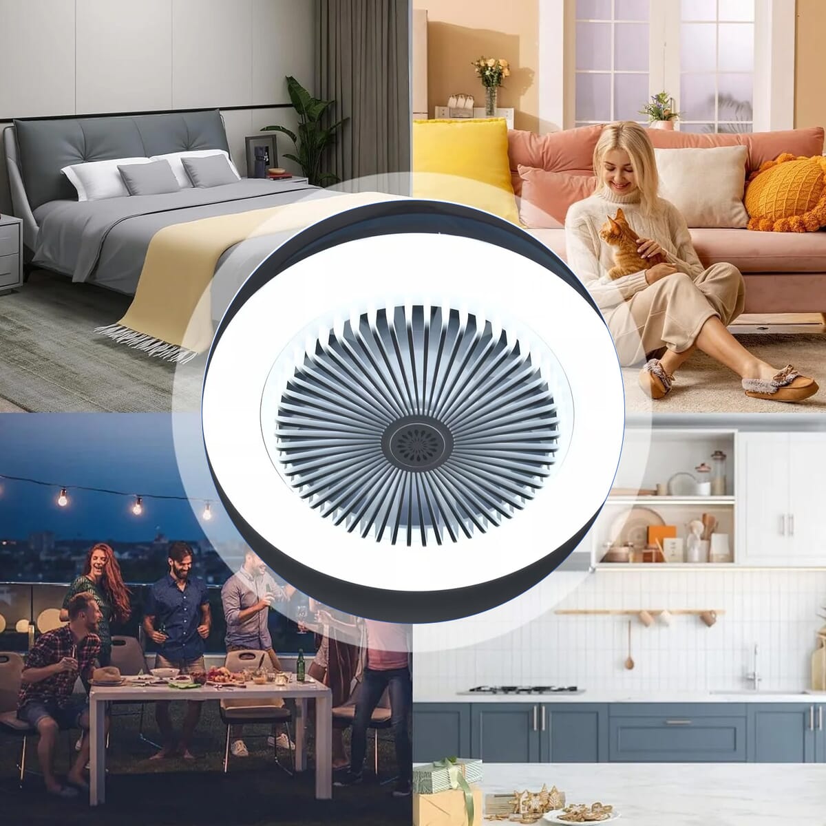 2-in-1 Ceiling Fan Light with Universal Lamp Holder and Remote Control image number 6