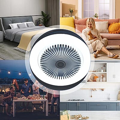 2-in-1 Ceiling Fan Light with Universal Lamp Holder and Remote Control
