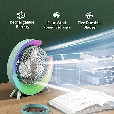 Blue 2 in 1 LED Ceiling Fan