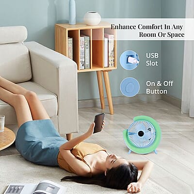 Blue 2 in 1 LED Ceiling Fan