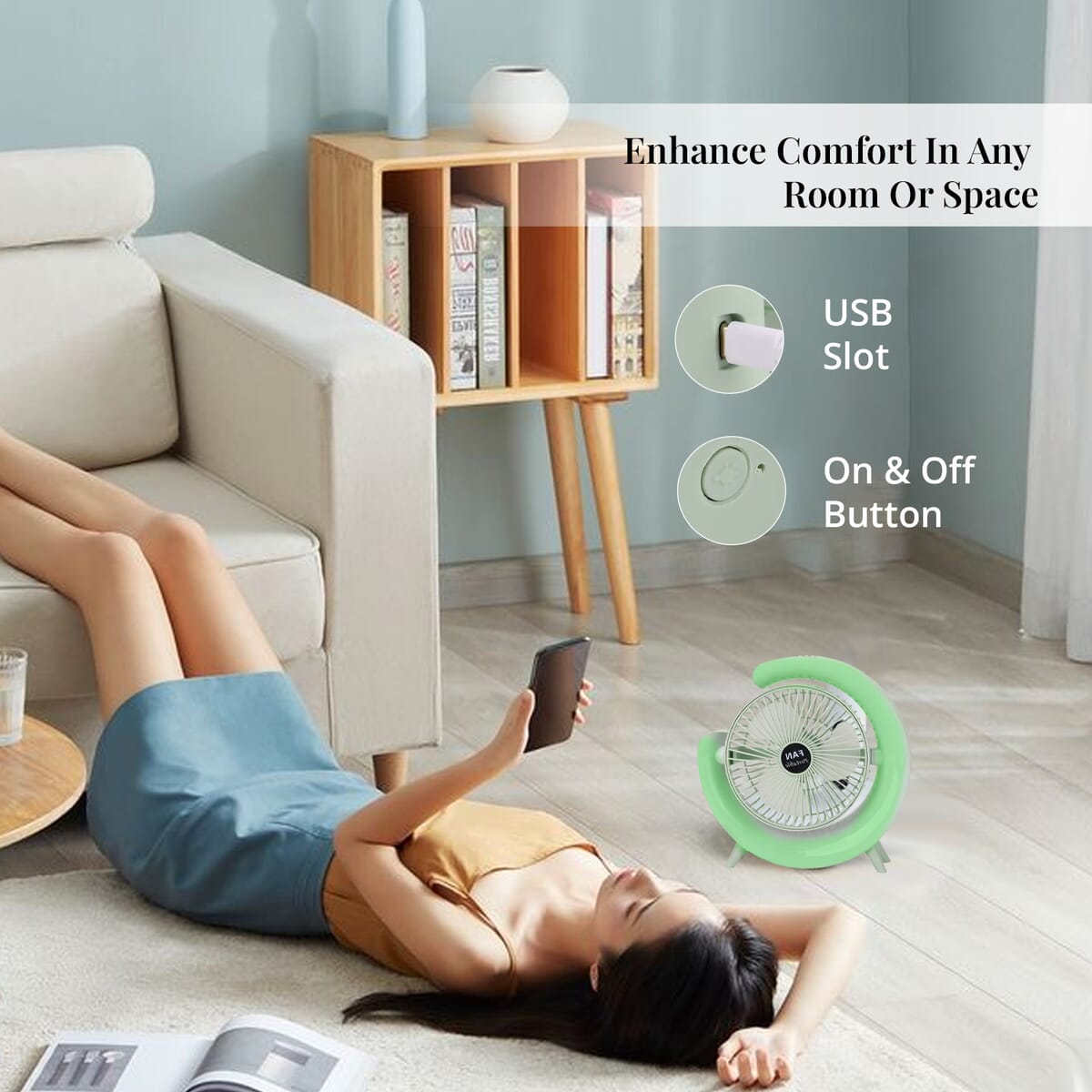Green 2 in 1 LED Ceiling Fan image number 5