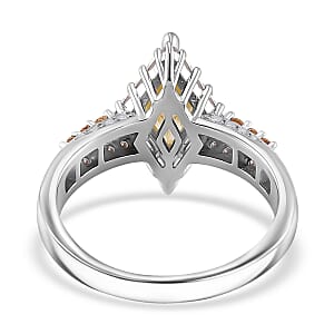 Light Yellow Moissanite and Multi Gemstone 1.75 ctw Ring in Rhodium Over Sterling Silver (Size 10.0)