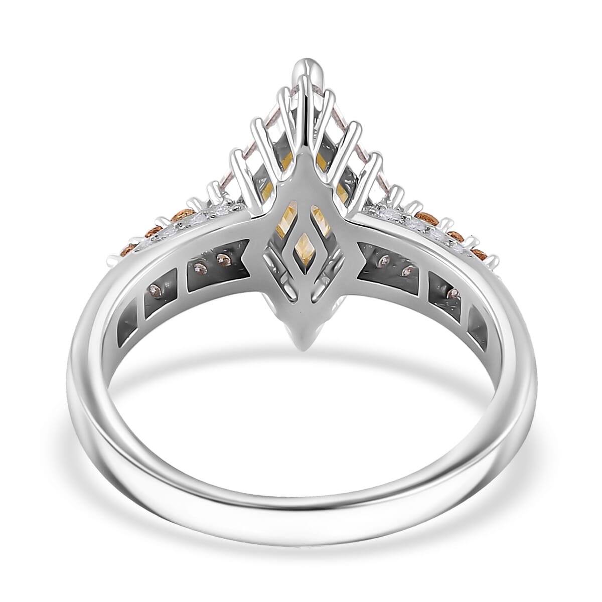Light Yellow Moissanite and Multi Gemstone 1.75 ctw Ring in Rhodium Over Sterling Silver (Size 7.0) image number 3
