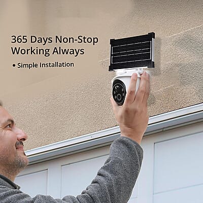 4MP WiFi Solar Security Camera with APP Control, Human Detection, Two way Audio, IP65 Waterproof, Day & Night Vision, Cloud Storage