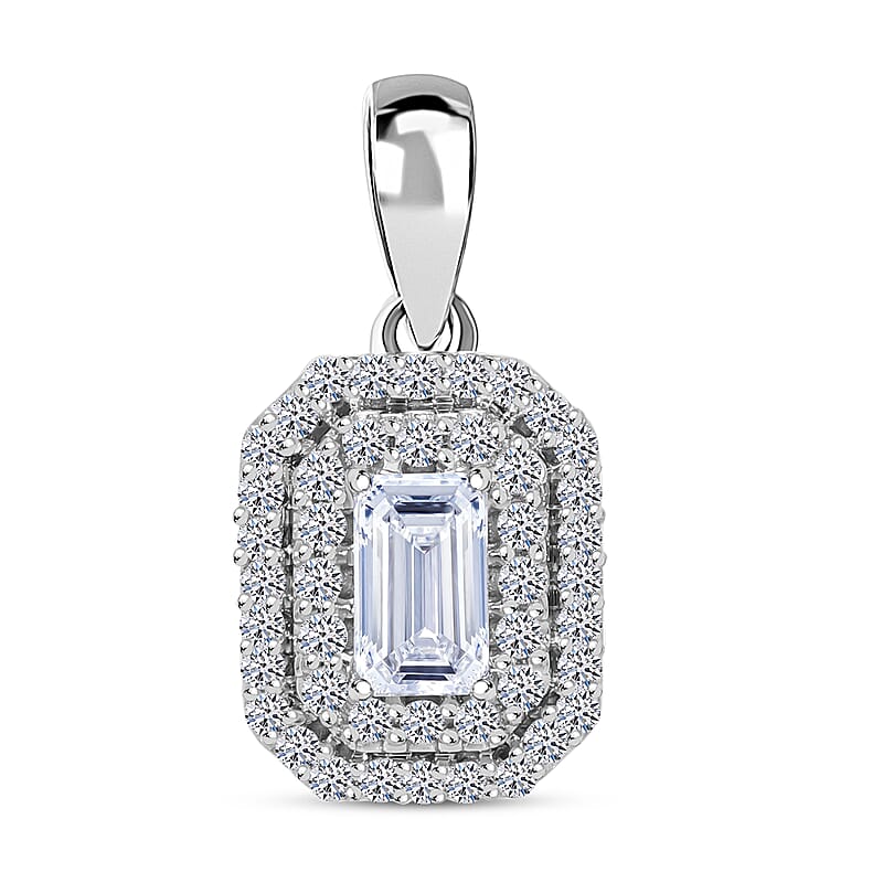Luxuriant Lab Grown Diamond G-H SI 0.50 ctw Pendant without Chain in Platinum Over Sterling Silver