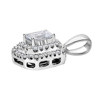 Luxuriant Lab Grown Diamond G-H SI 0.50 ctw Pendant without Chain in Platinum Over Sterling Silver