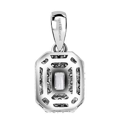 Luxuriant Lab Grown Diamond G-H SI 0.50 ctw Pendant without Chain in Platinum Over Sterling Silver