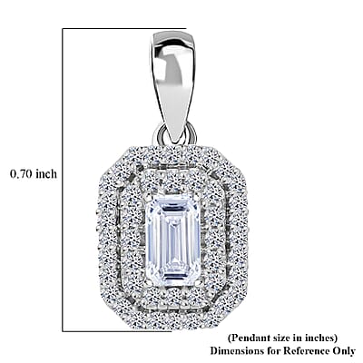 Luxuriant Lab Grown Diamond G-H SI 0.50 ctw Pendant without Chain in Platinum Over Sterling Silver