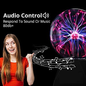 Plasma Ball Light 6 Inches Touch and Sound Activated Lightning