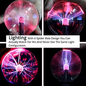 Plasma Ball Light 6 Inches Touch and Sound Activated Lightning