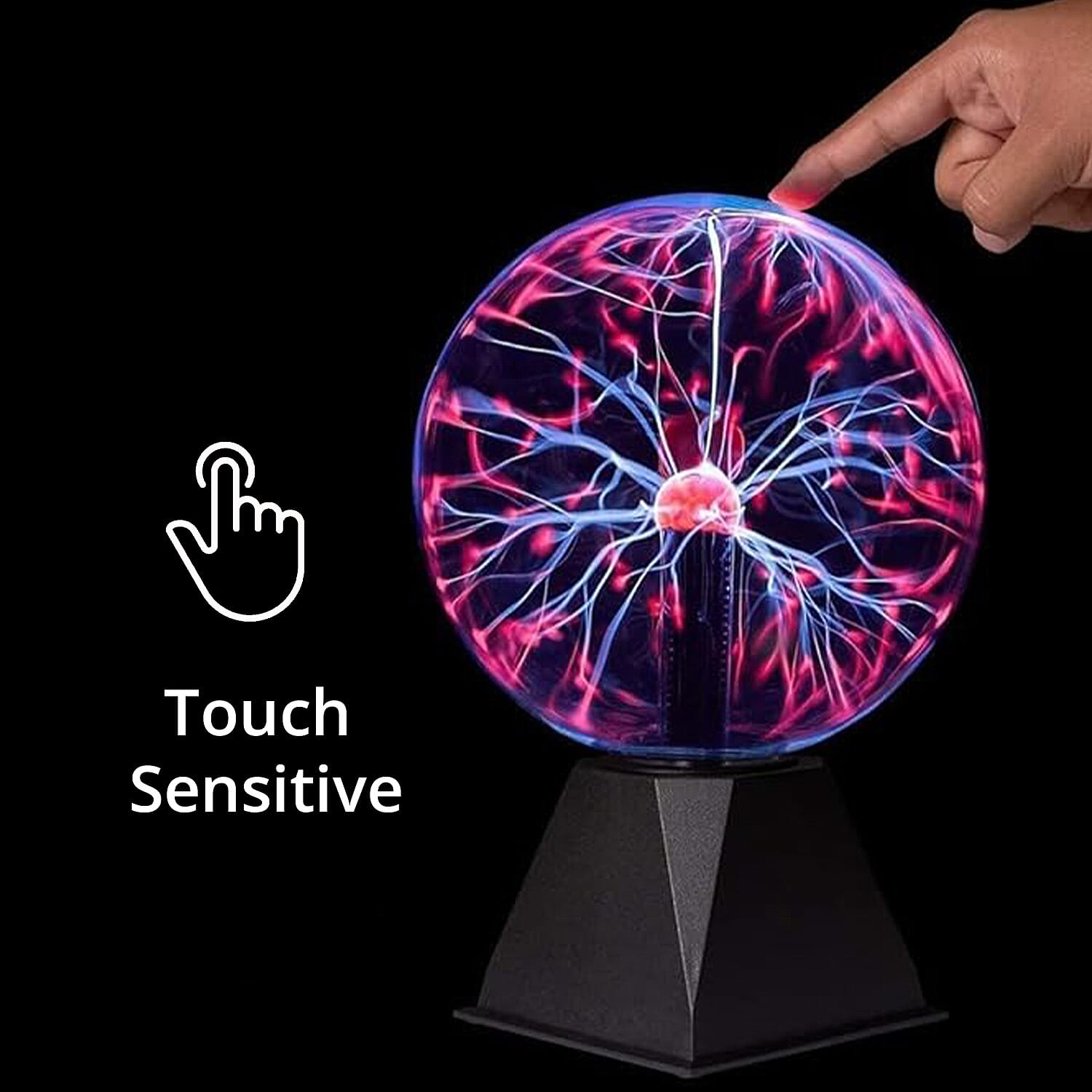 Plasma Ball Light 6 Inches Touch and Sound Activated Lightning