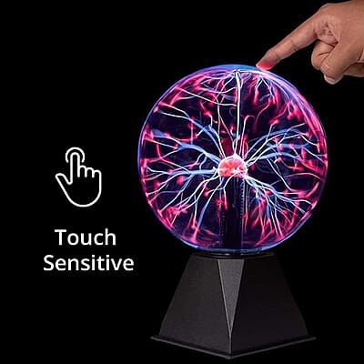Plasma Ball Light 6 Inches Touch and Sound Activated Lightning