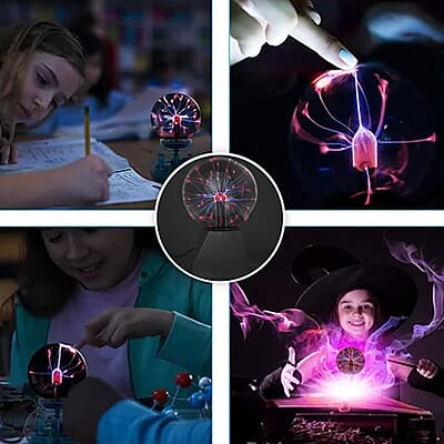 Plasma Ball Light 6 Inches Touch and Sound Activated Lightning