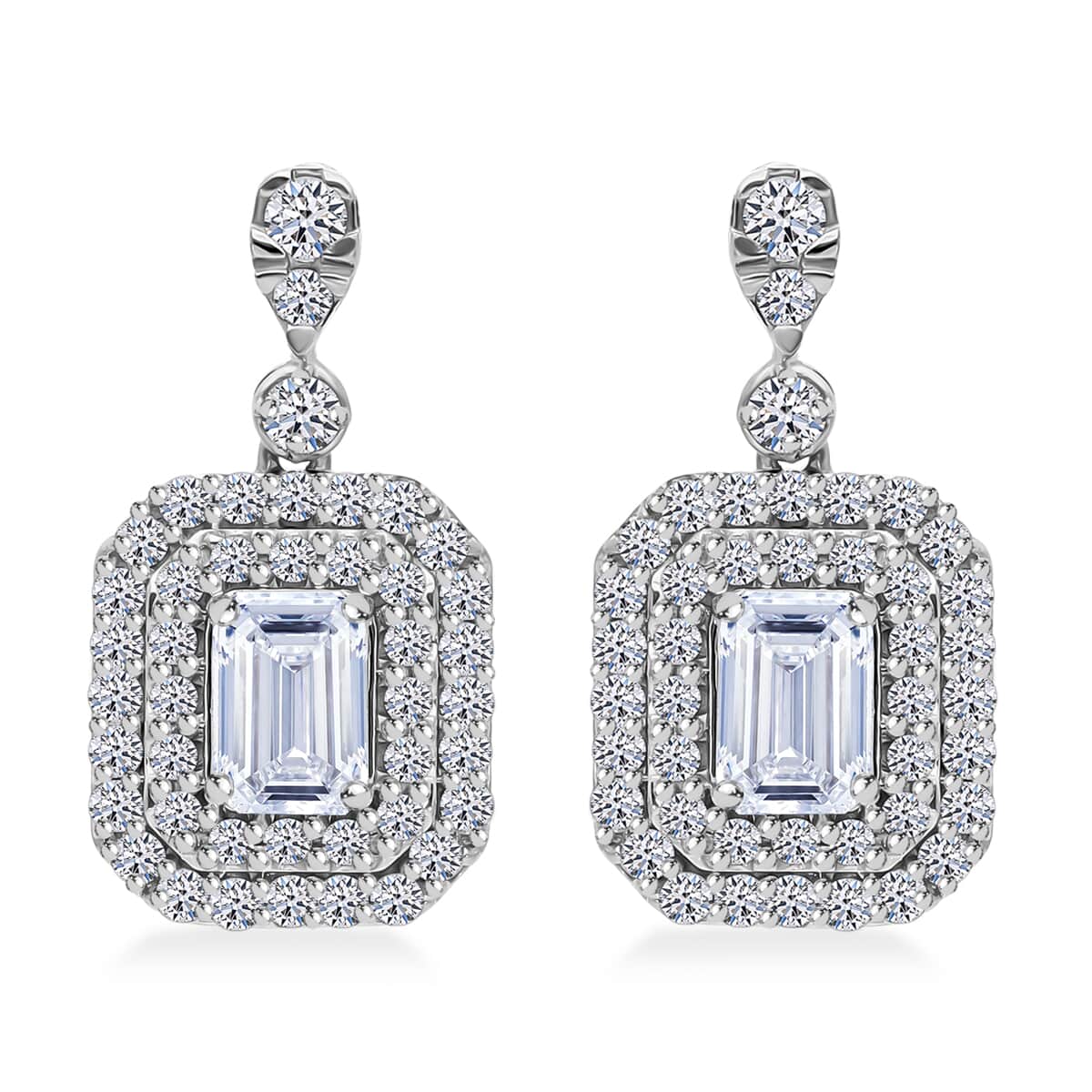 Luxuriant Lab Grown Diamond G-H SI 1.50 ctw Earrings in Platinum Over Sterling Silver image number 0