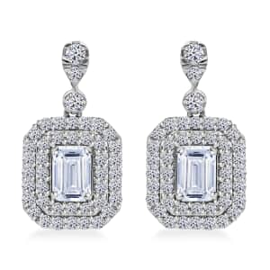 Luxuriant Lab Grown Diamond G-H SI 1.50 ctw Earrings in Platinum Over Sterling Silver