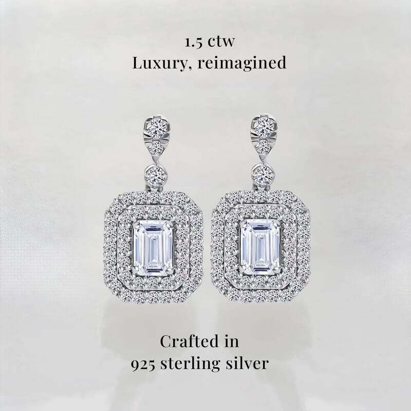 Luxuriant Lab Grown Diamond G-H SI 1.50 ctw Earrings in Platinum Over Sterling Silver