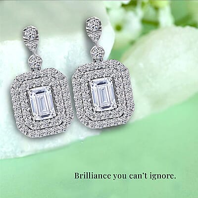 Luxuriant Lab Grown Diamond G-H SI 1.50 ctw Earrings in Platinum Over Sterling Silver