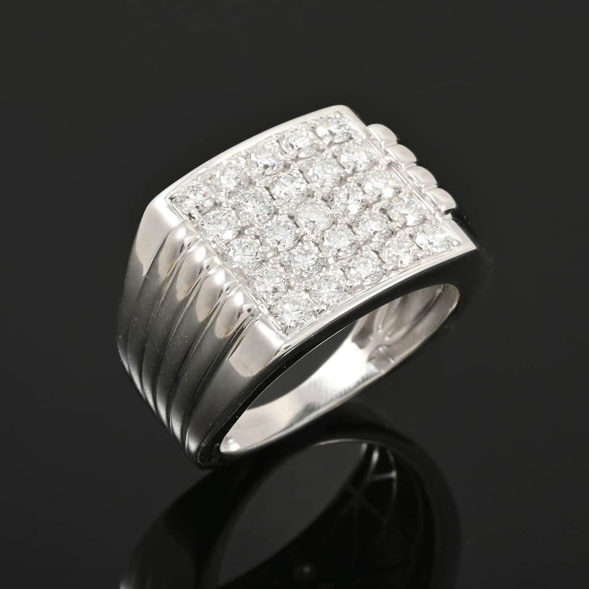 Luxuriant Lab Grown Diamond (G-H, SI) Men's Ring in Platinum Over Sterling Silver (Size 10.0) 2.00 ctw image number 1