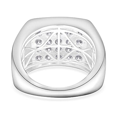 Luxuriant Lab Grown Diamond (G-H, SI) Men's Ring in Platinum Over Sterling Silver (Size 10.0) 2.00 ctw