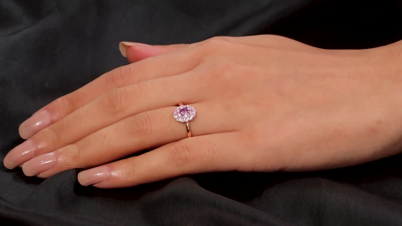 Madagascar Purple Sapphire and Multi Gemstone 0.85 ctw Celestial Blossom Ring in 18K Vermeil Rose Gold Over Sterling Silver