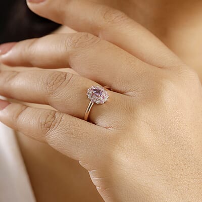 D'Joy Madagascar Purple Sapphire and Multi Gemstone 0.85 ctw Celestial Blossom Ring in 18K Vermeil Rose Gold Over Sterling Silver (Size 10.0)